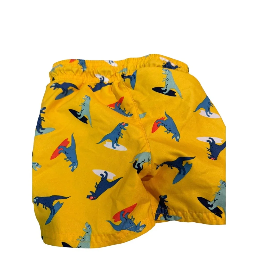 Cat & Jack Yellow Mint & Dinosaur Kids Swim Trunks-Bundled 18M